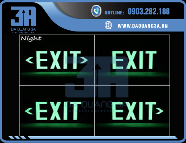 Biển chỉ dẫn lối đi dạ quang giá rẻ phát sáng tốt